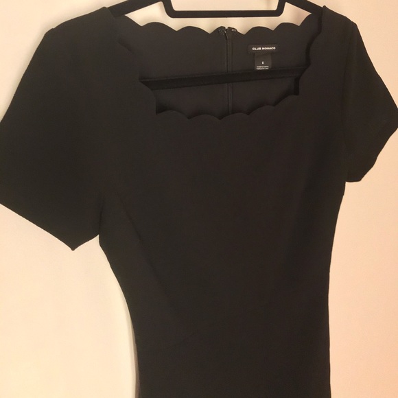 Club Monaco Avaline scalloped black mini dress - Picture 12 of 16